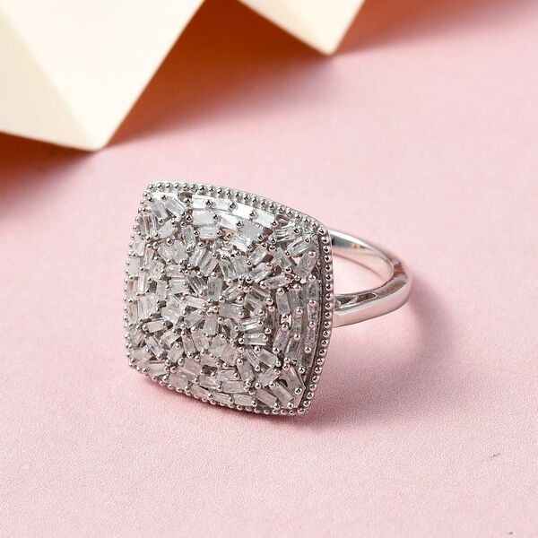 Weißer Diamant-Cluster-Ring - 1 ct. image number 2