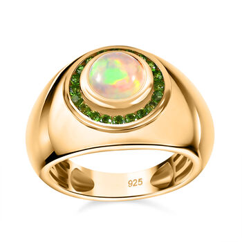 AA Nat&uuml;rlicher, &auml;thiopischer Welo Opal und Chromdiopsid Ring - 1,34 ct.