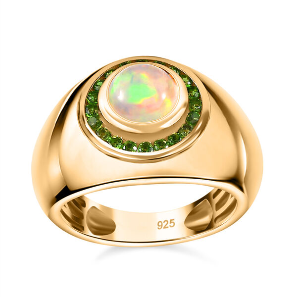 AA Nat&uuml;rlicher, &auml;thiopischer Welo Opal und Chromdiopsid Ring - 1,34 ct. image number 4