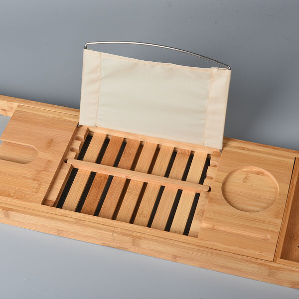 Badewanne Caddy Ablage aus Bambus, Braun image number 5