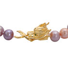 Mehrfarbige Edison Perle mit Drachen Schließe, Natürlicher Chromdiopsid Halskette ca. 50 cm lange 925 Silber Gelb Vermeil image number 2