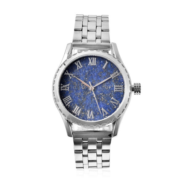 GENOA - Uhr mit echtem Edelsteinzifferblatt, Lapislazuli