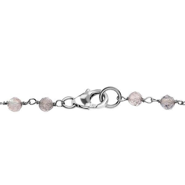 Labradorit, S&uuml;&szlig;wasser Perle Halskette ca. 50 cm 925 Silber image number 5
