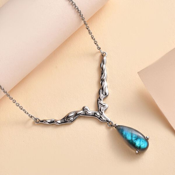 Labradorit Halskette, 45 cm - 6,16 ct. image number 2