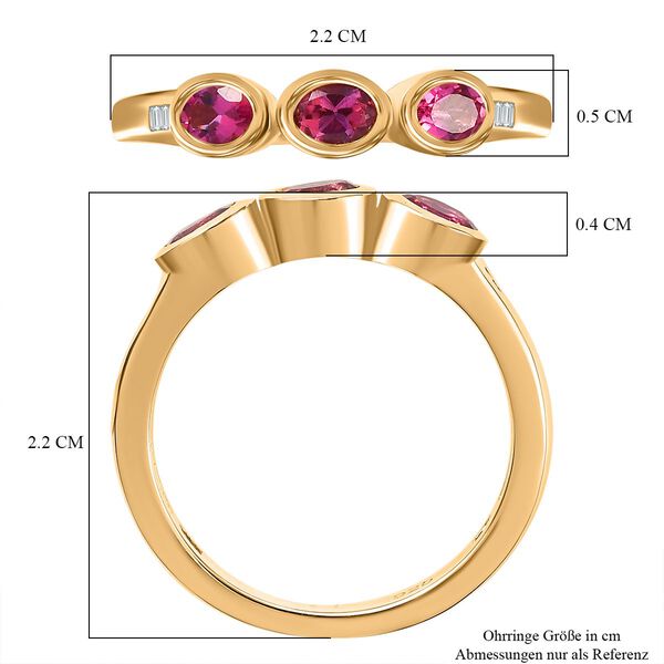 Labor roter Beryll und Diamant-Ring - 0,52 ct. image number 7