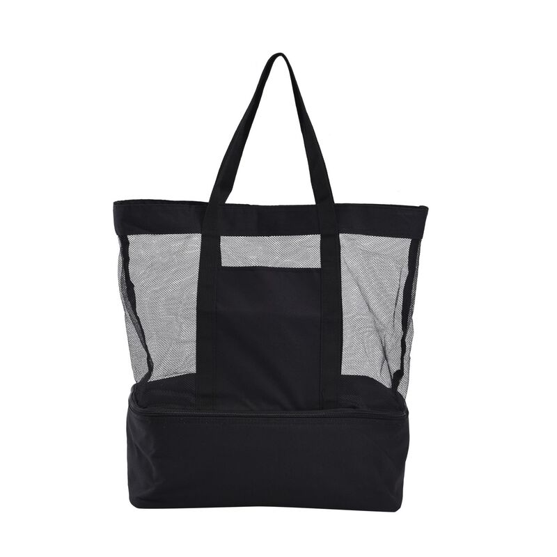 Zweistöckige Netz-Einkaufstasche mit Kühlfach, schwarz image number 0