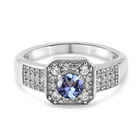 Tansanit und Zirkon Ring 925 Silber platiniert  ca. 0,81 ct image number 0