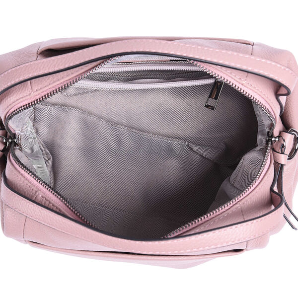 Exklusive Lederkollektion, Umh&auml;ngetasche, echtes Leder mit Futter, Rei&szlig;verschluss und mehreren Taschen, Altrosa image number 5