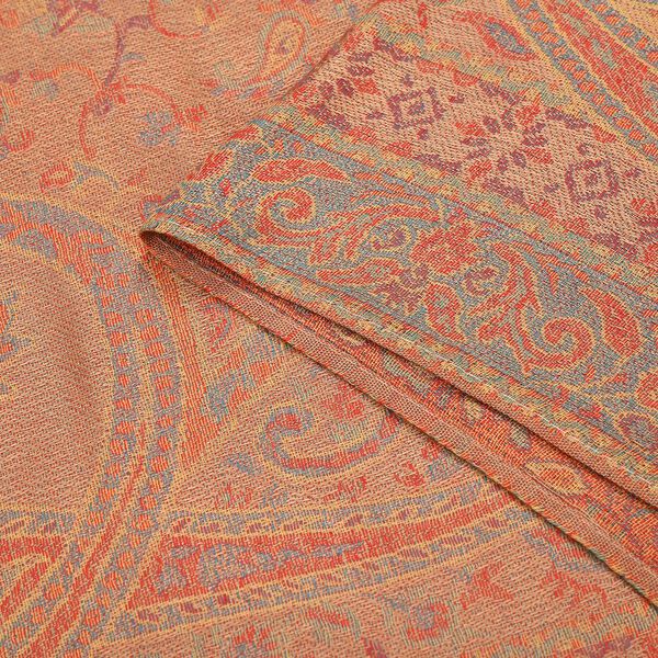 Jacquard Paisley-Schal mit Fransen, 170cm x 75cm, Rot image number 7