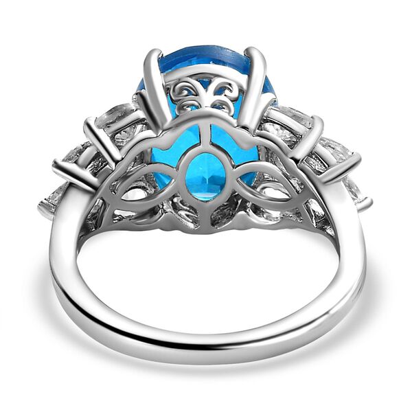 Karibik Quarz und weißer Topas-Ring - 7,01 ct. image number 6