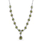 AAA Natürliche, italienische Vesuvianit Halskette ca. 45 cm 925 Silber platiniert ca. 7.06 ct