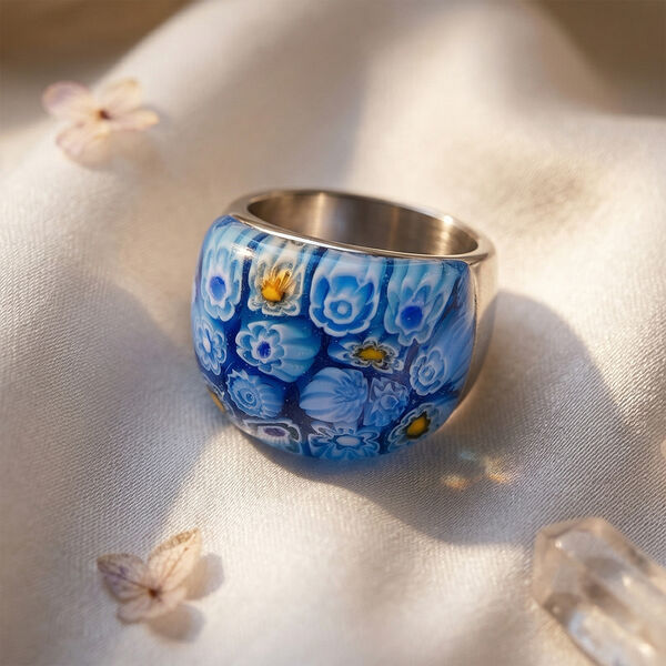 Blauer Ring im Murano-Stil image number 1
