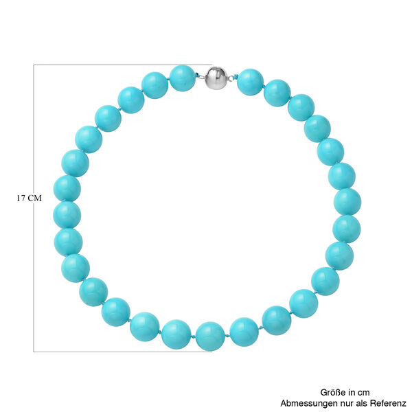 T&uuml;rkisfarbene Muschelkernperlen-Halskette - 890 ct. image number 5