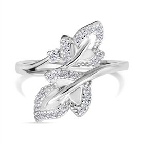 Lustro Stella Weißer Zirkonia Ring 925 Silber rhodiniert (Größe 18.00)