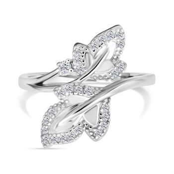 LUSTRO STELLA wei&szlig;er Zirkonia Bypass Ring