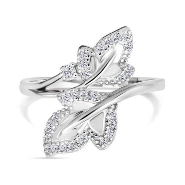 LUSTRO STELLA wei&szlig;er Zirkonia Bypass Ring