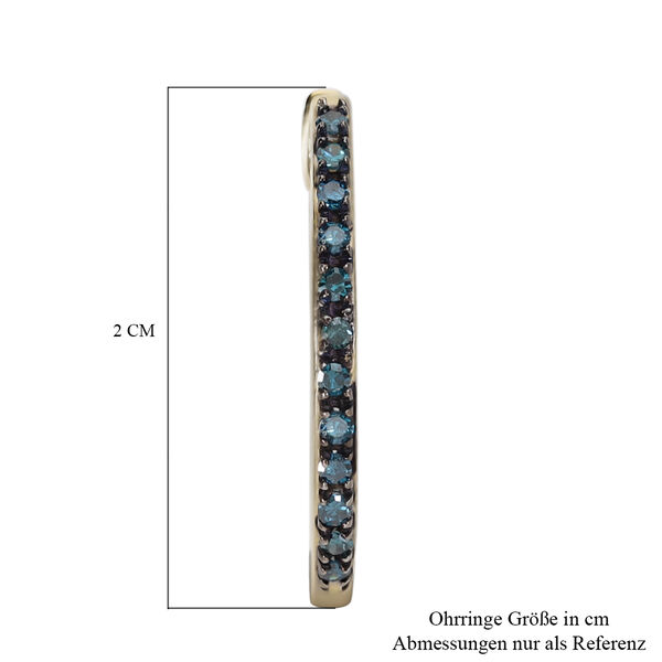 Blaue und wei&szlig;e Diamant-Creolen in Silber image number 5