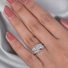 LUSTRO STELLA Hergestellt mit ZIRKONIA Ring 925 Silber Platin-Überzug (Größe 19.00) ca. 2,93 ct image number 2