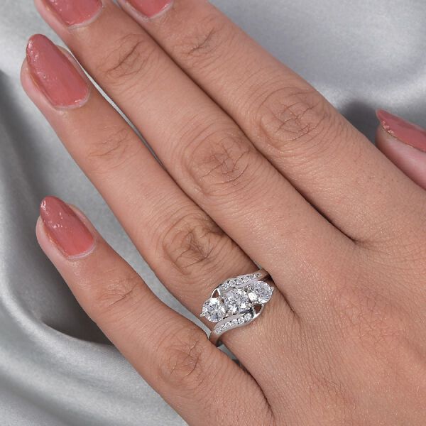 LUSTRO STELLA Hergestellt mit ZIRKONIA Ring 925 Silber Platin-&Uuml;berzug (Gr&ouml;&szlig;e 19.00) ca. 2,93 ct image number 3