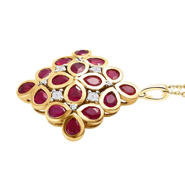 Afrikanischer Rubin und Zirkon-Anh&auml;nger mit Kette - 2,81 ct. image number 4