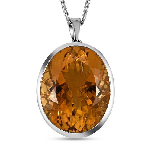 AAA Citrin Solitär Anhänger mit Kette in Silber, 50,89 ct. image number 0