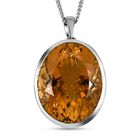 AAA Citrin-Anhänger mit Kette, 925 Silber platiniert ca. 50,89 ct