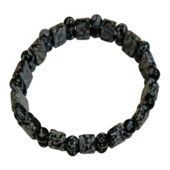 Flexibles Schneeflocken-Jaspis Armband - 105 ct.