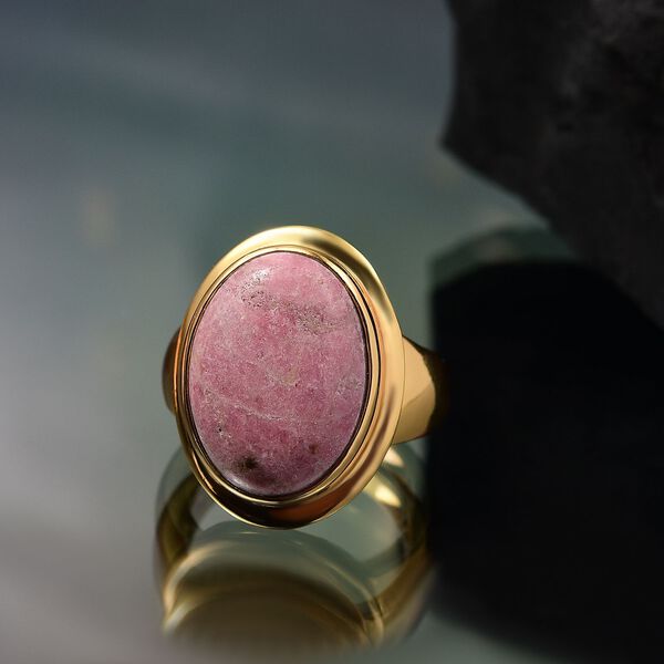 Rhodonit Ring Nickelfreies Messing (Gr&ouml;&szlig;e 19.00) ca. 13.64 ct image number 1