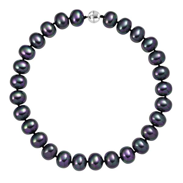 Pfaufarbene Muschelperle Halskette ca. 50 cm 316L Edelstahl image number 4