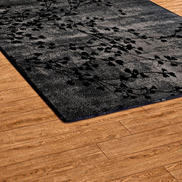 Gewebter Teppich mit Blattmuster, 91x152cm, Braun-schwarz image number 5