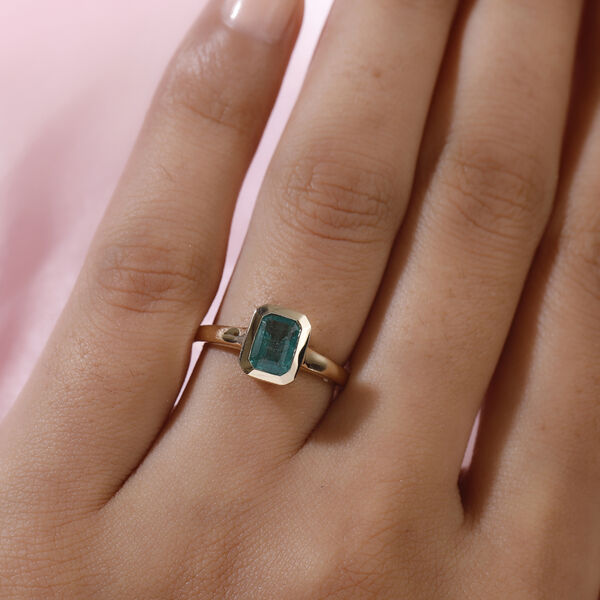 AAA sambischer Smaragd Solit&auml;r-Ring, 585 Gelbgold  ca. 0,96 ct image number 3