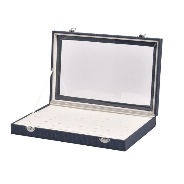 Moderne Ringschatulle mit Acryl-Fenster, 29x18.5x4cm, Blau image number 5