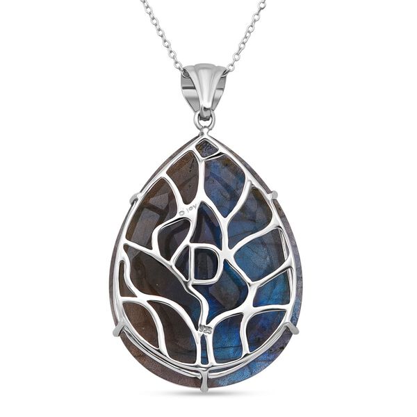 D'Joy Labradorit Anh&auml;nger mit 50cm Kette - 61,88 ct. image number 4