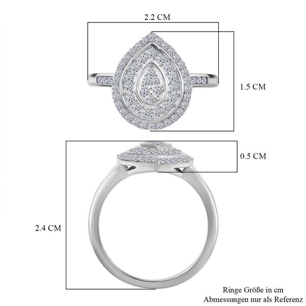 LUXURIANT DIAMOND - Lab Grown Diamant SI-GH SGL zertifiziert Ring 925 Silber rhodiniert (Gr&ouml;&szlig;e 19.00) (10-15 Werktage Lieferzeit) ca. 0.50 ct image number 7