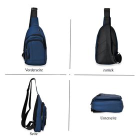 Multifunktionale Brusttasche mit RFID-Schutz in Blau