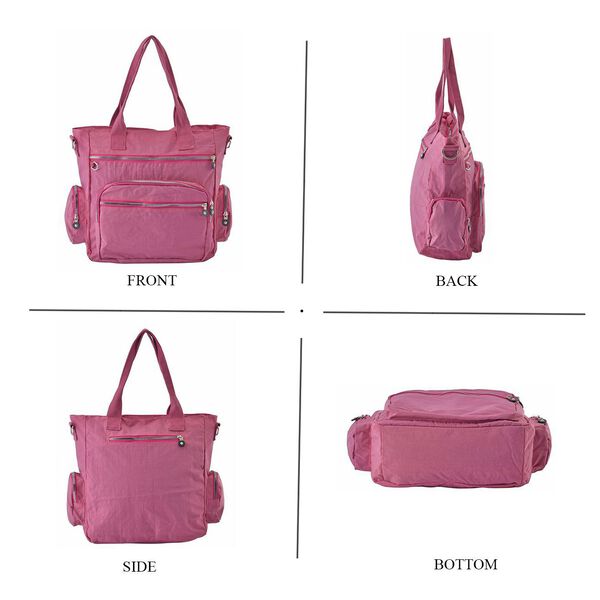 Wasserabweisende Schultertasche Tasche, himbeerfarben image number 4