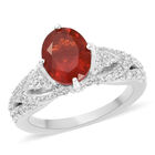 Mexikanischer Feuer opal und Zirkon Ring 925 Silber platiniert  ca. 2,30 ct image number 3