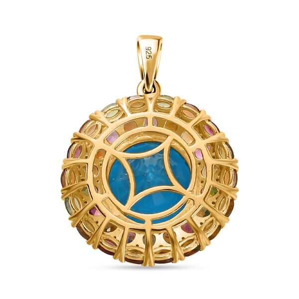 AA Blauer Quarz Triplett im Hanabi-Schliff, Zirkon und Multi-Turmalin Anhänger - 17,88 ct. image number 5