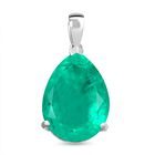 Smaragd-Quarz Triplette Anhänger 925 Silber rhodiniert ca. 20.60 ct