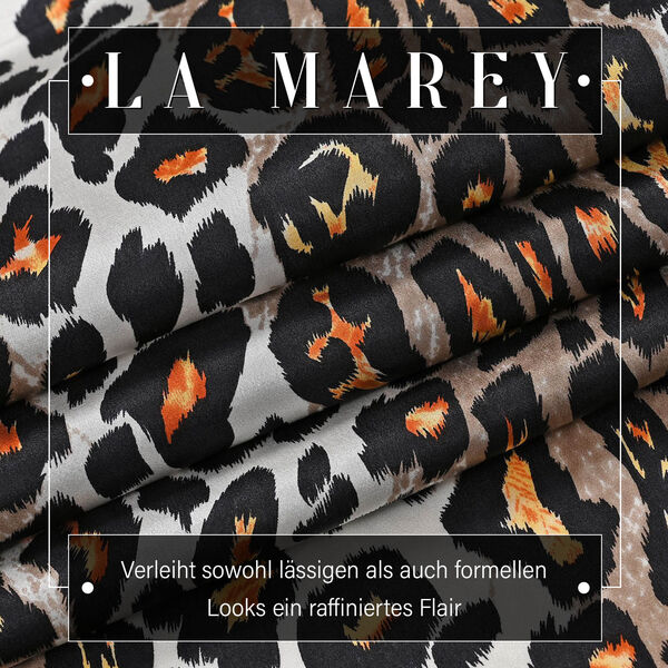 LA MAREY - 100% Maulbeeren-Seidenschal, Chiffon, 55x170 cm, Leopardenmuster image number 2