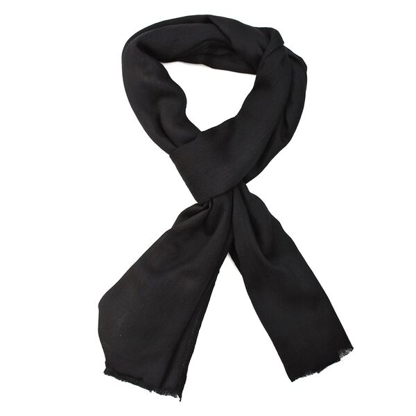 LA MAREY - 100% Kaschmirwolle superweicher Schal, Gr&ouml;&szlig;e 70x190 cm, Schwarz image number 3