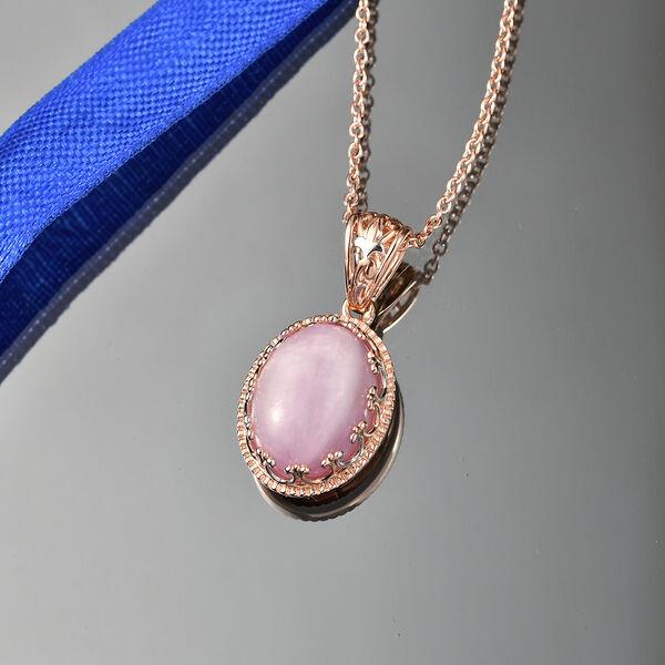 EverTrue Kunzit zweifarbiger Anh&auml;nger mit 50cm Kette - 11,37 ct. image number 1