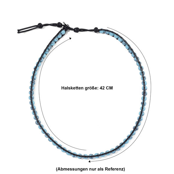 Flexible blaue Howlith Halskette - 80 ct. image number 7