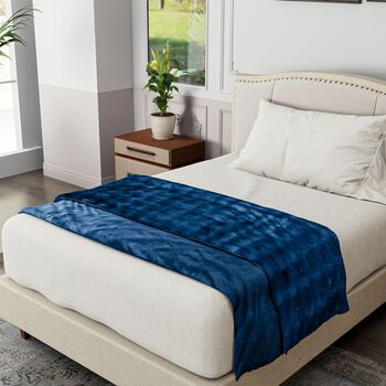 Serenity Night: Superweiche doppellagige Decke, luxuri&ouml;ses Kunstfell mit Mikropl&uuml;schfutter, 750gsm, 150x200 cm, Blau