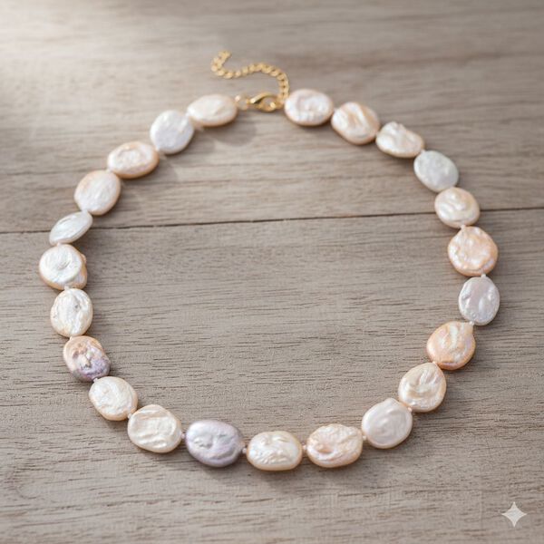 D'Joy mehrfarbige Keshi Perle 45+5cm Halskette image number 2