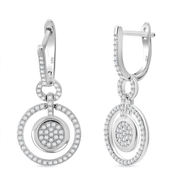 Lustro Stella Weißer Zirkonia Ohrringe 925 Silber rhodiniert image number 0