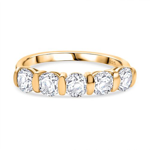 Moissanit Ring, 925 Silber 750 Gelbgold Vermeil - 1,13 ct. image number 0