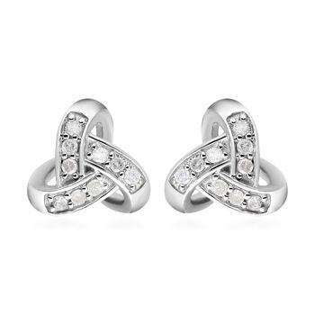 Wei&szlig;e Diamant Ohrringe, 925 Silber platiniert ca. 0.25 ct