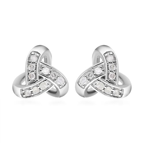 Weiße Diamant-Ohrringe, 925 Silber platiniert - 0,25 ct. image number 0