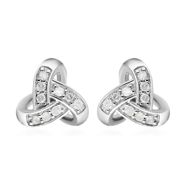 Weiße Diamant-Ohrringe, 925 Silber platiniert - 0,25 ct. image number 0